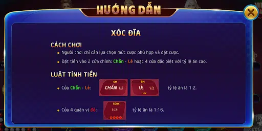 Tỷ lệ trả thưởng xóc đĩa RikVip cao